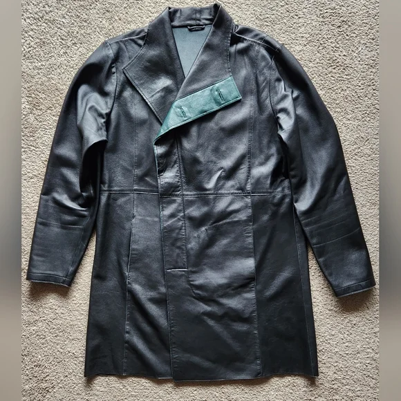 Ron Tomson Genuine Leather Rebel Jacket - Black Green